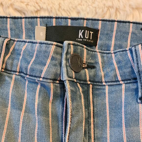 KUT From The Kloth Connie High Rise Ankle Skinny stiped jeans sz 6 - Picture 3 of 6
